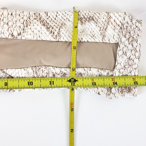 NEW!! PILYQ SIZE S Bandeau Bikini Top Swimwear Snake White Beige w/ Halter Strap - Picture 7 of 8